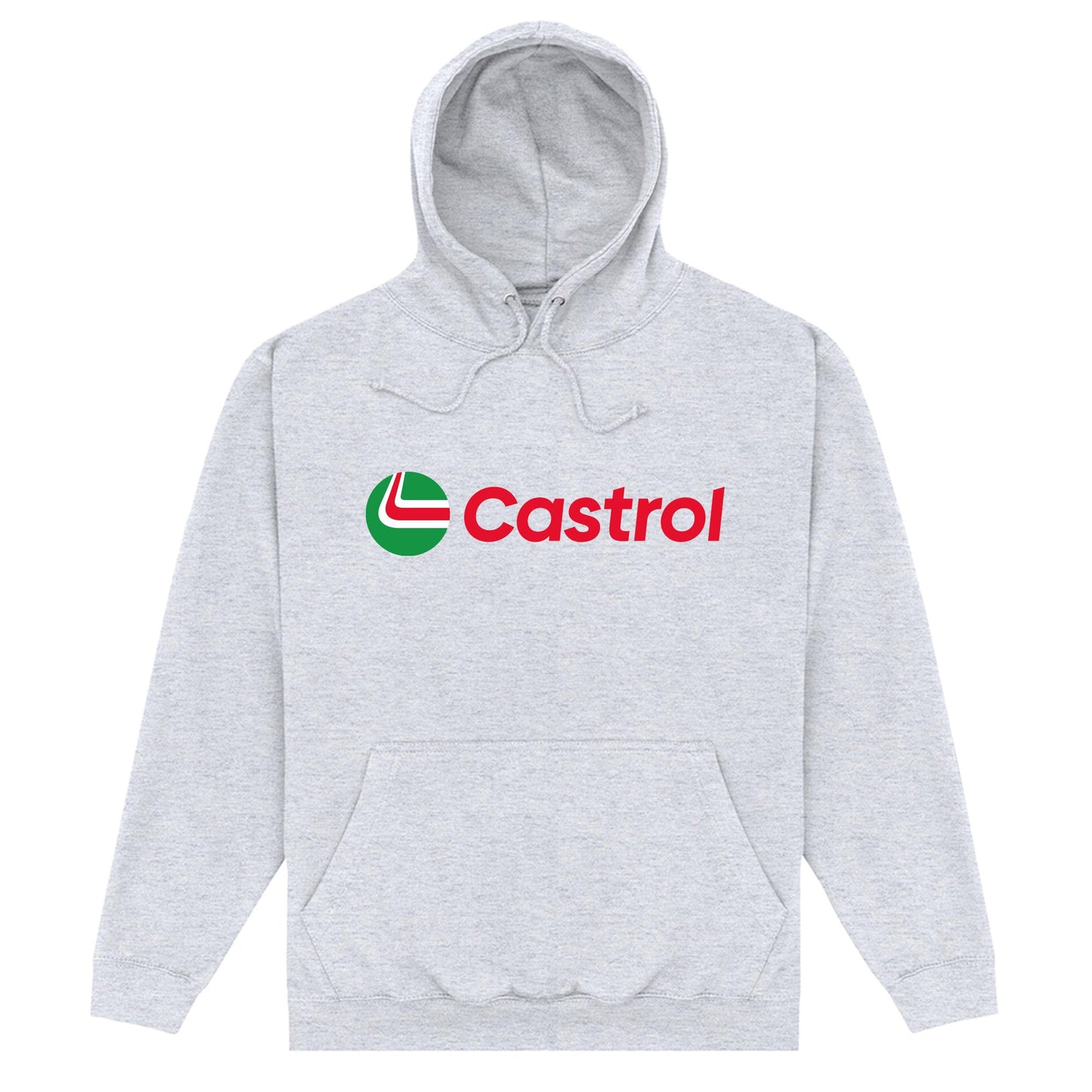 Heather Grey - Front - Castrol Unisex Adult Lock Up Hoodie