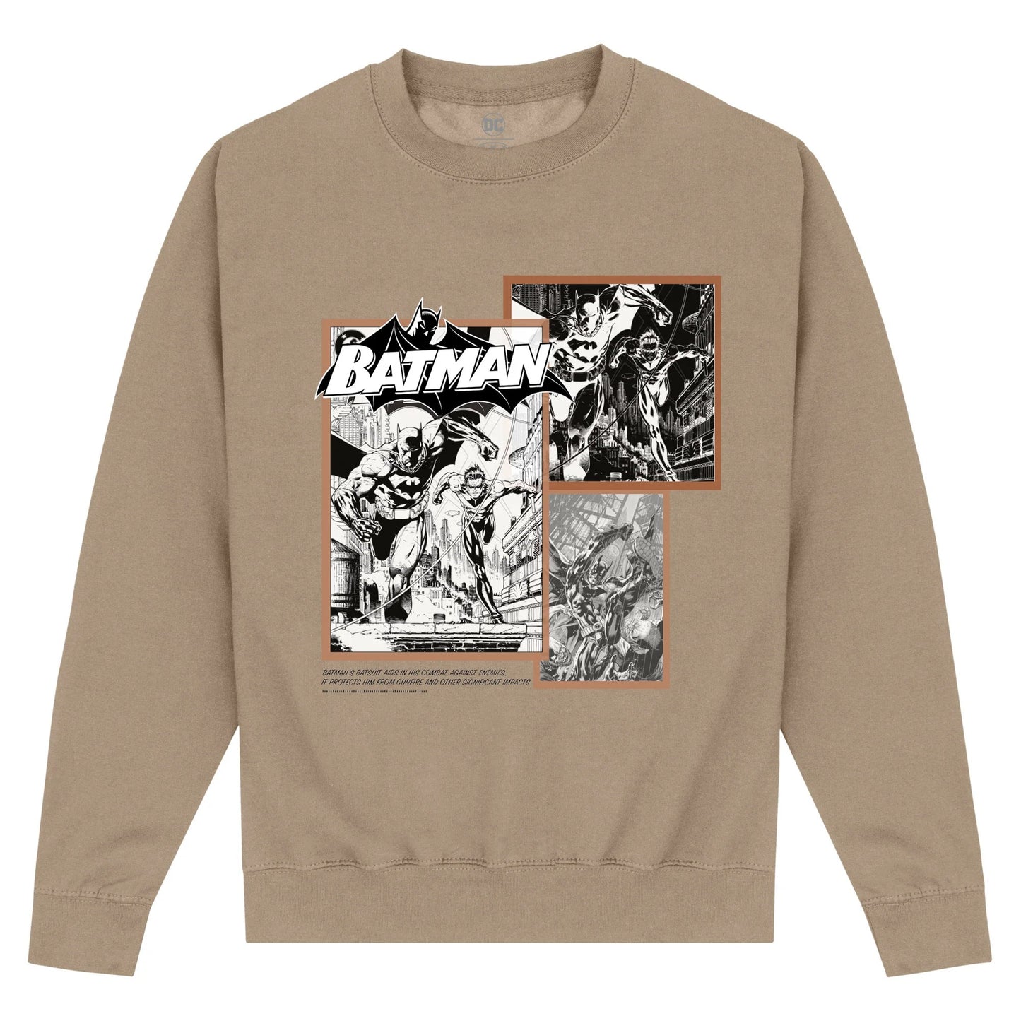 Oatmeal - Front - Batman Unisex Adult Comic Sweatshirt