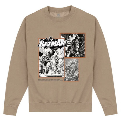 Oatmeal - Front - Batman Unisex Adult Comic Sweatshirt