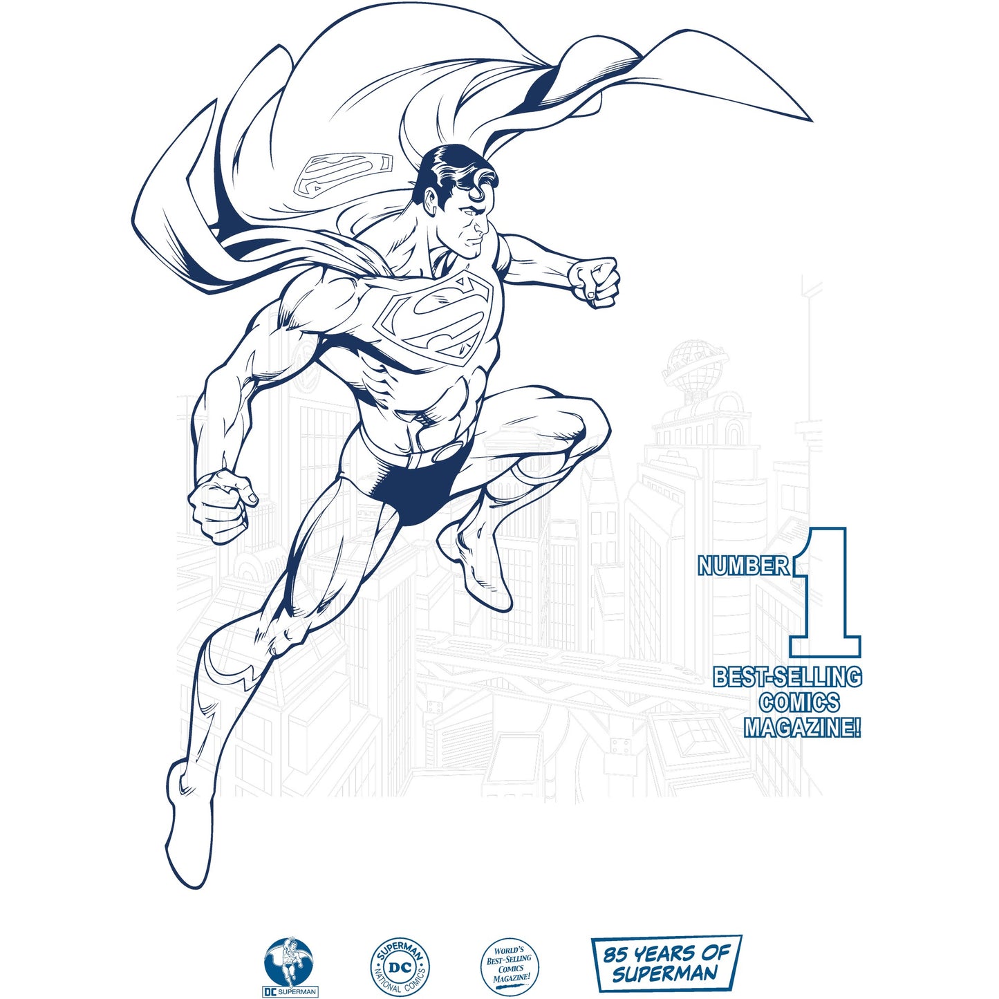 Blue - Lifestyle - Superman Unisex Adult Number One T-Shirt