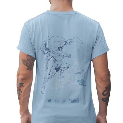 Blue - Close up - Superman Unisex Adult Number One T-Shirt