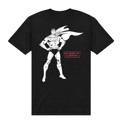 Black - Back - Superman Unisex Adult 85 Years T-Shirt