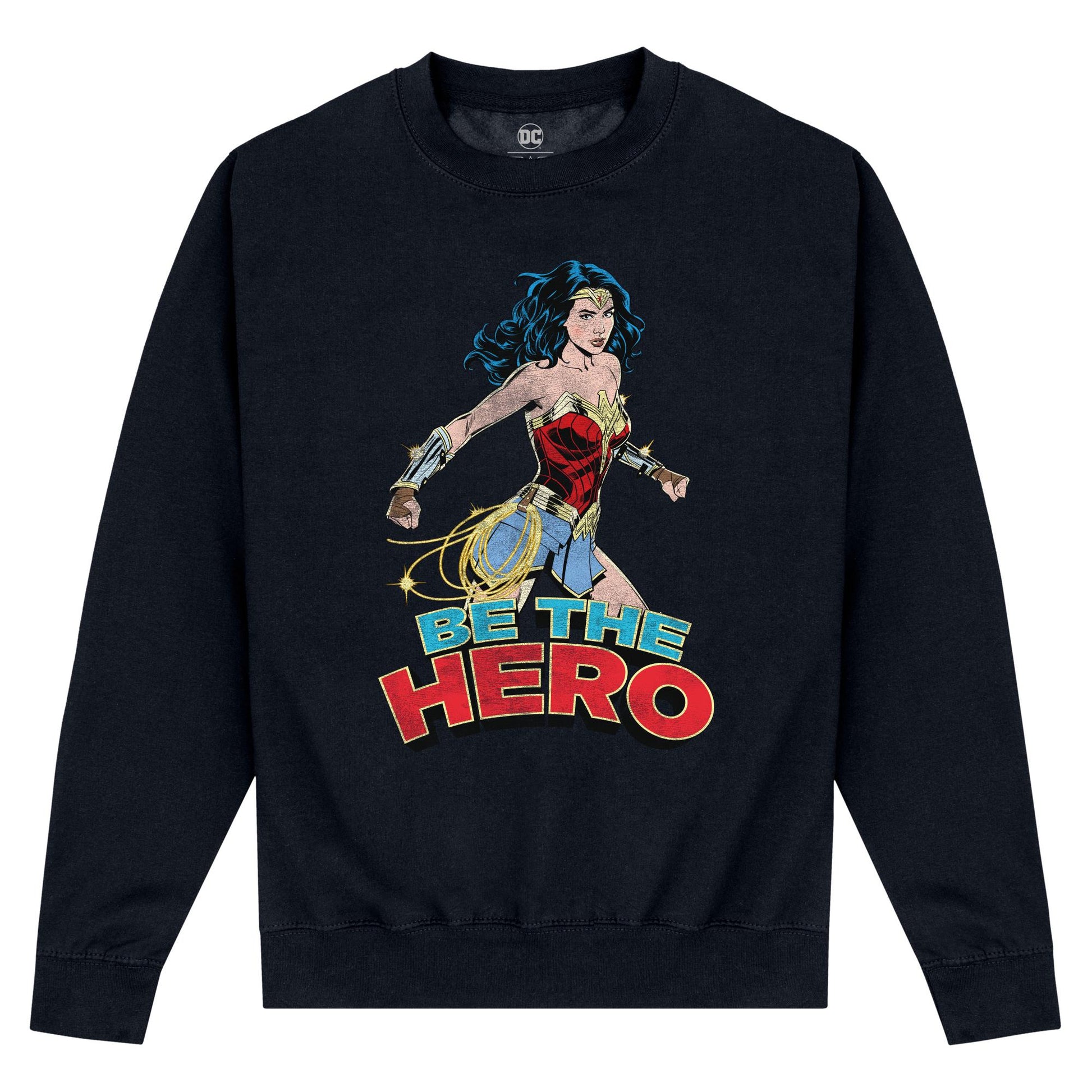 Black - Front - Wonder Woman Unisex Adult Be The Hero Sweatshirt