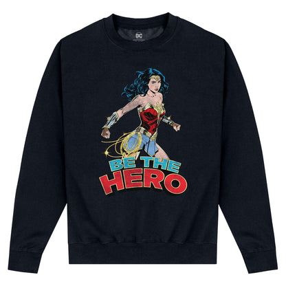 Black - Front - Wonder Woman Unisex Adult Be The Hero Sweatshirt