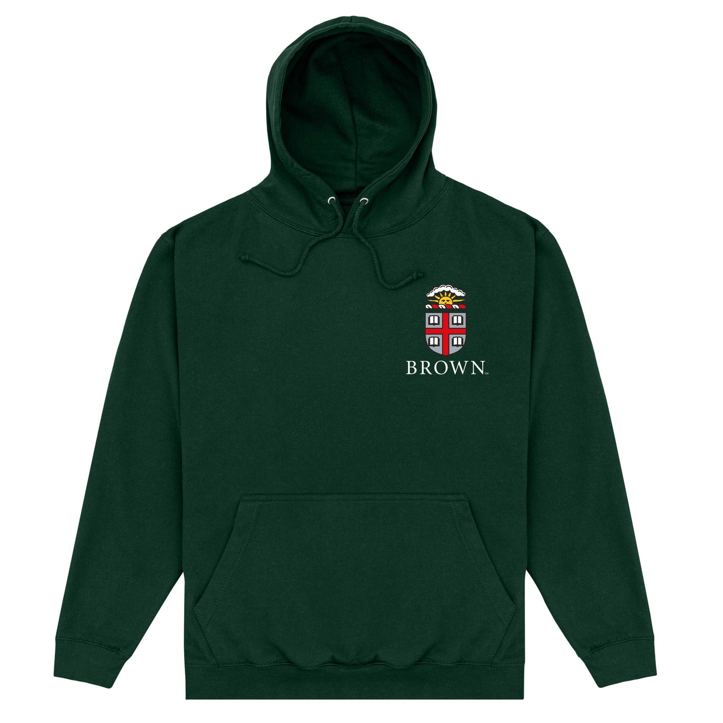 Forest Green - Front - Brown University Unisex Adult Emblem Hoodie