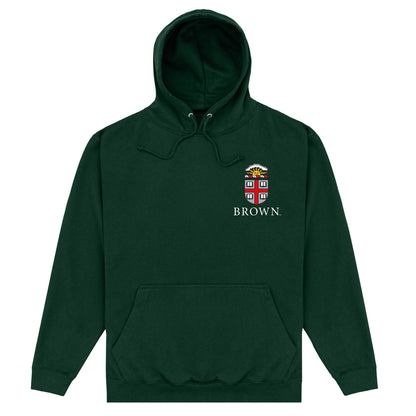 Forest Green - Front - Brown University Unisex Adult Emblem Hoodie