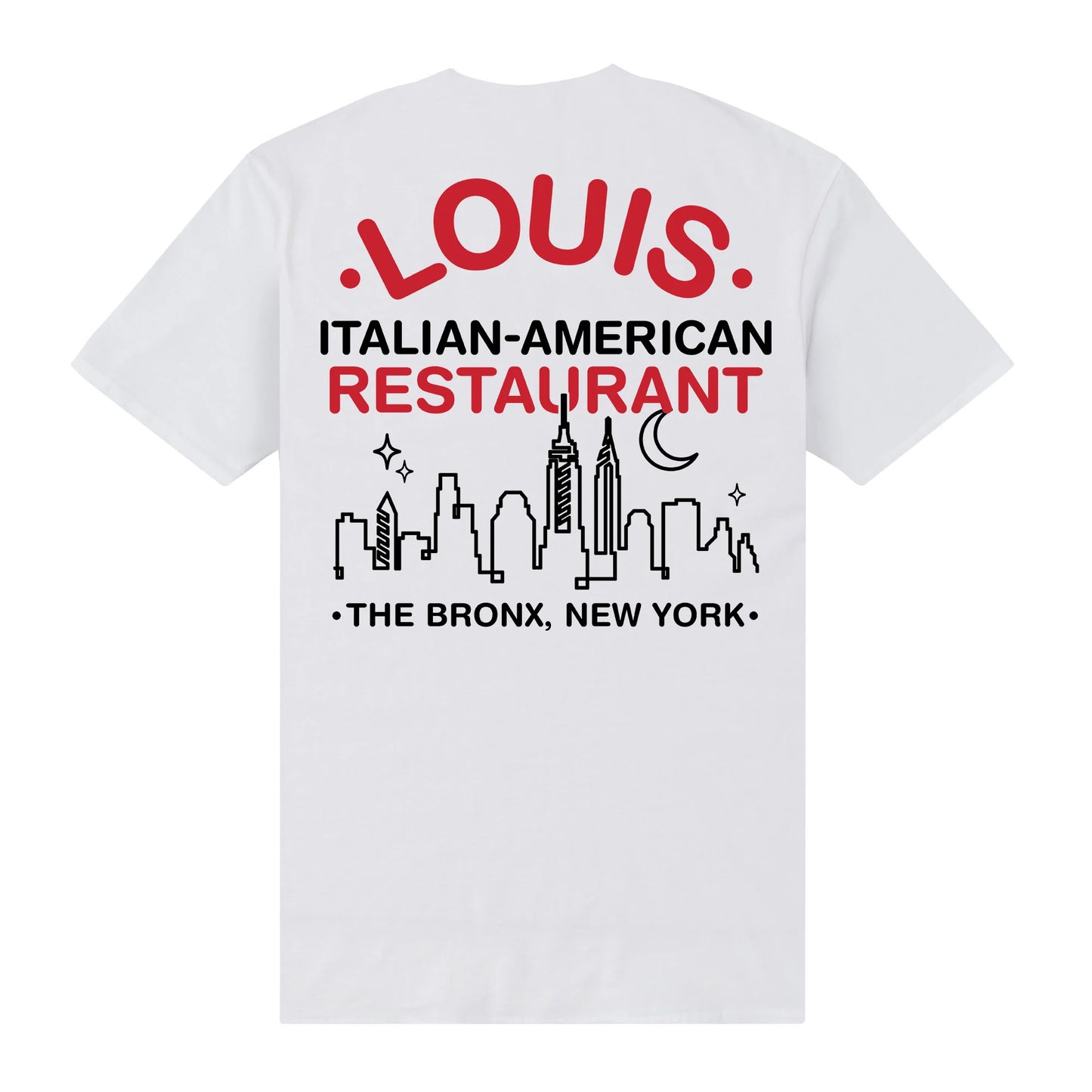 White - Back - The Godfather Unisex Adult Louis Restaurant T-Shirt