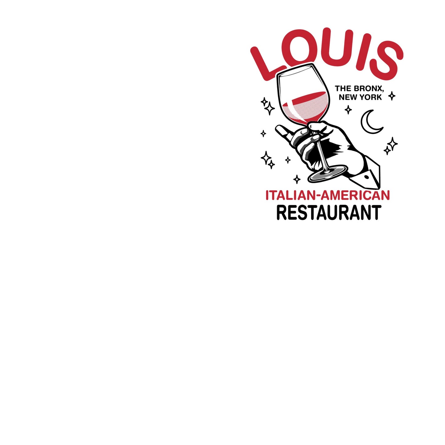 White - Side - The Godfather Unisex Adult Louis Restaurant T-Shirt