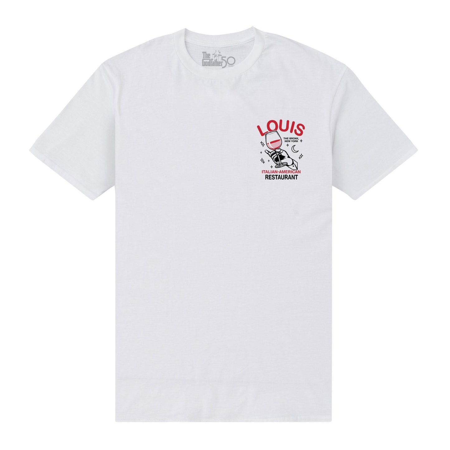 White - Front - The Godfather Unisex Adult Louis Restaurant T-Shirt