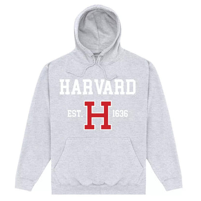 Heather Grey - Front - Harvard University Unisex Adult Est 1636 Hoodie