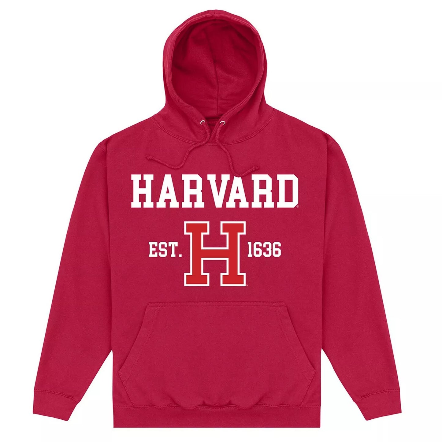 Maroon - Front - Harvard University Unisex Adult Est 1636 Hoodie