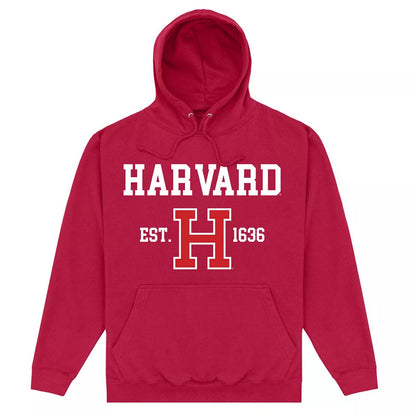 Maroon - Front - Harvard University Unisex Adult Est 1636 Hoodie