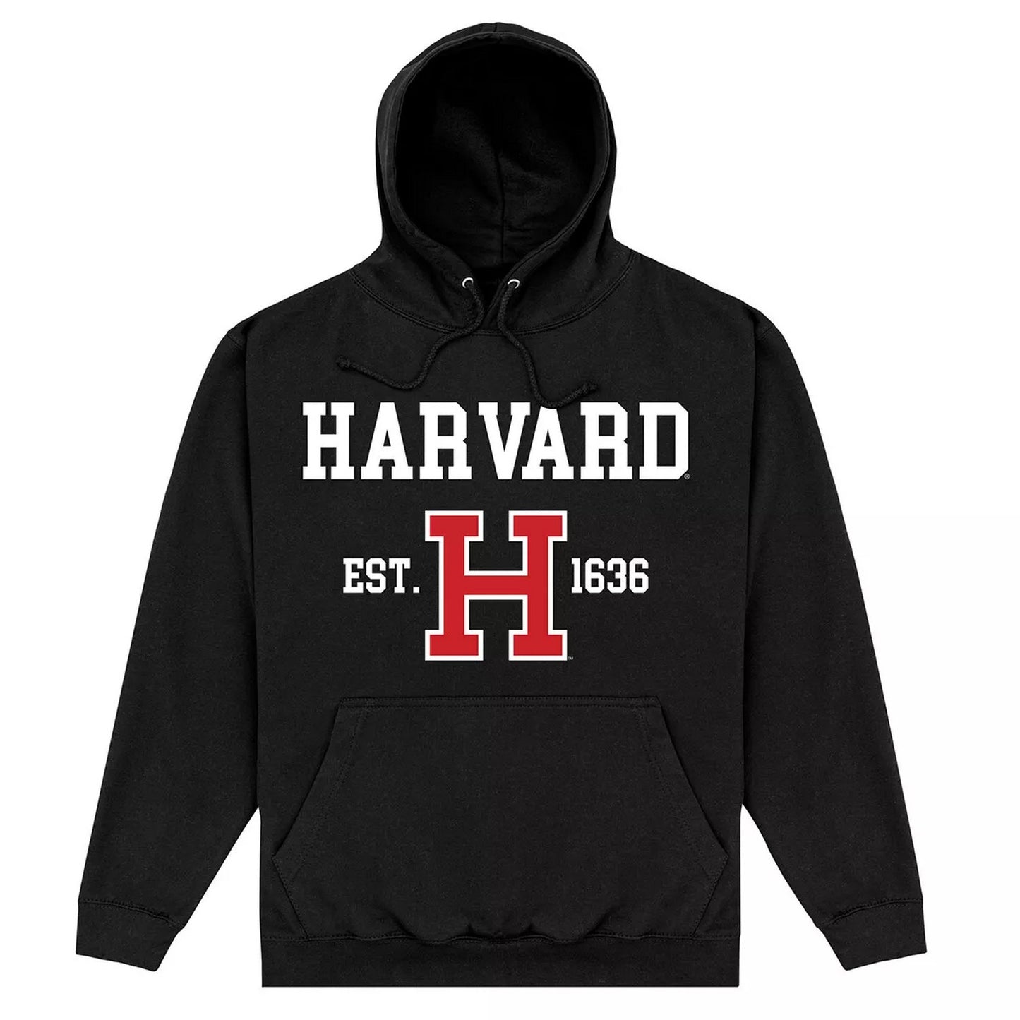 Black - Front - Harvard University Unisex Adult Est 1636 Hoodie