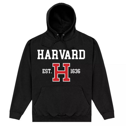 Black - Front - Harvard University Unisex Adult Est 1636 Hoodie