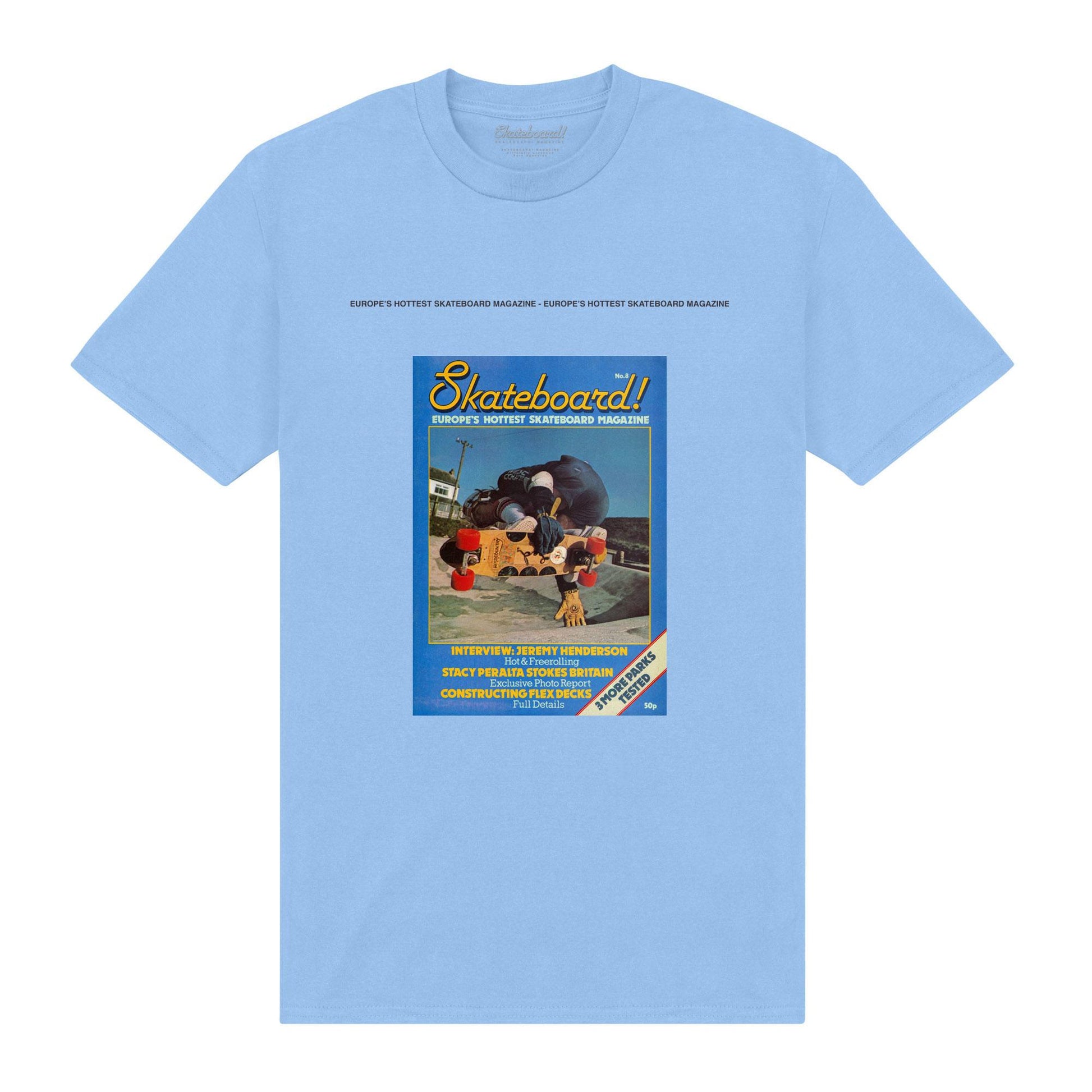 Light Blue - Front - Skateboard! Unisex Adult Magazine Europes Hottest T-Shirt