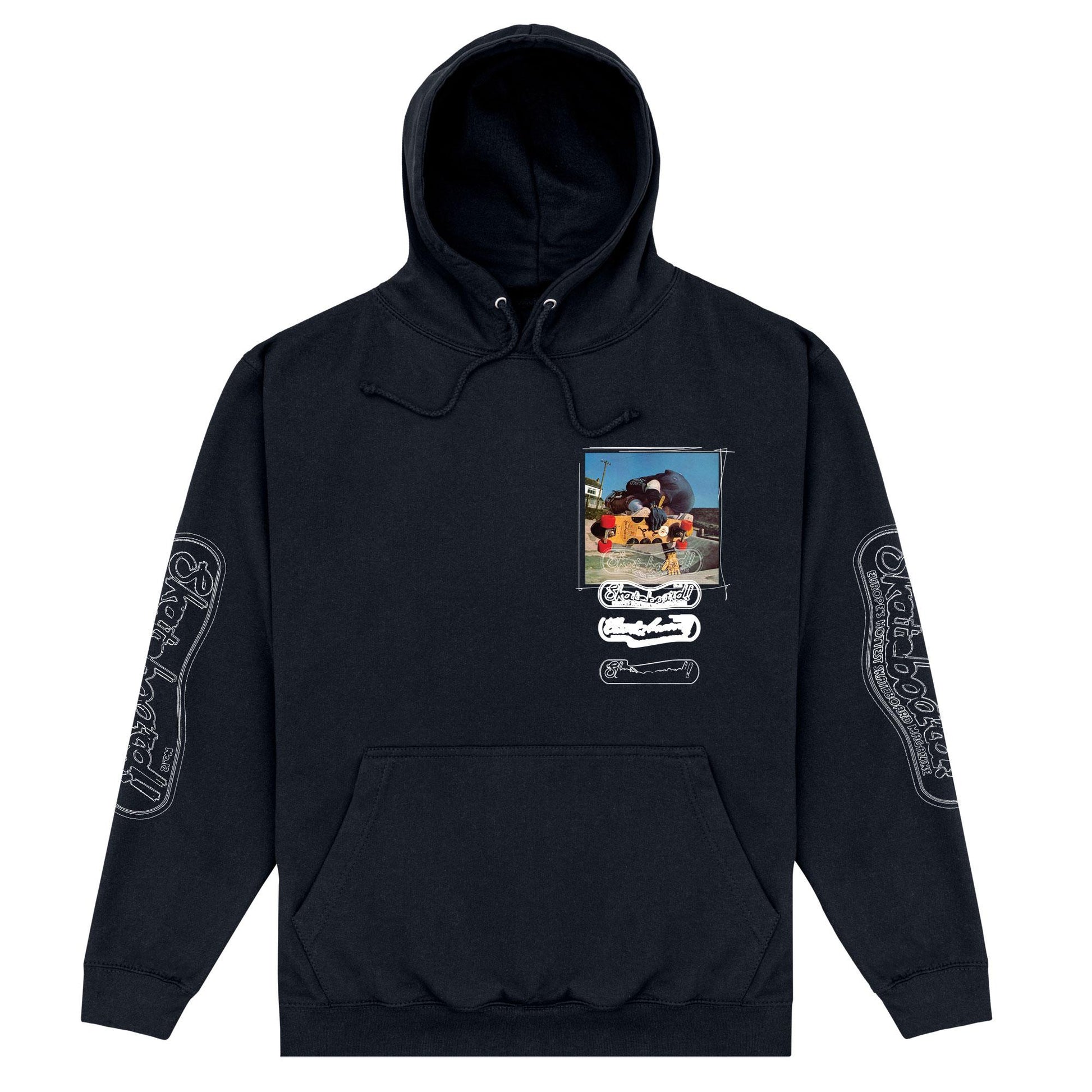 Black - Front - Skateboard! Unisex Adult Magazine Photograph Hoodie
