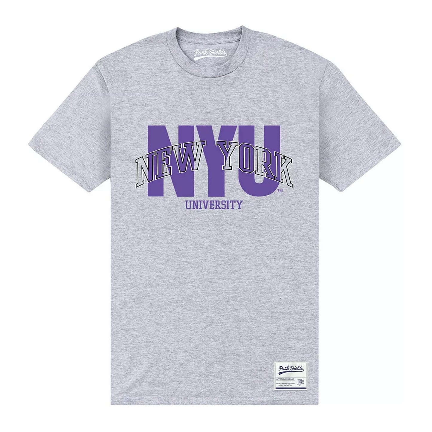 Heather Grey - Front - New York University Unisex Adult Script T-Shirt