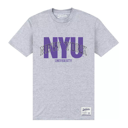 Heather Grey - Front - New York University Unisex Adult Script T-Shirt