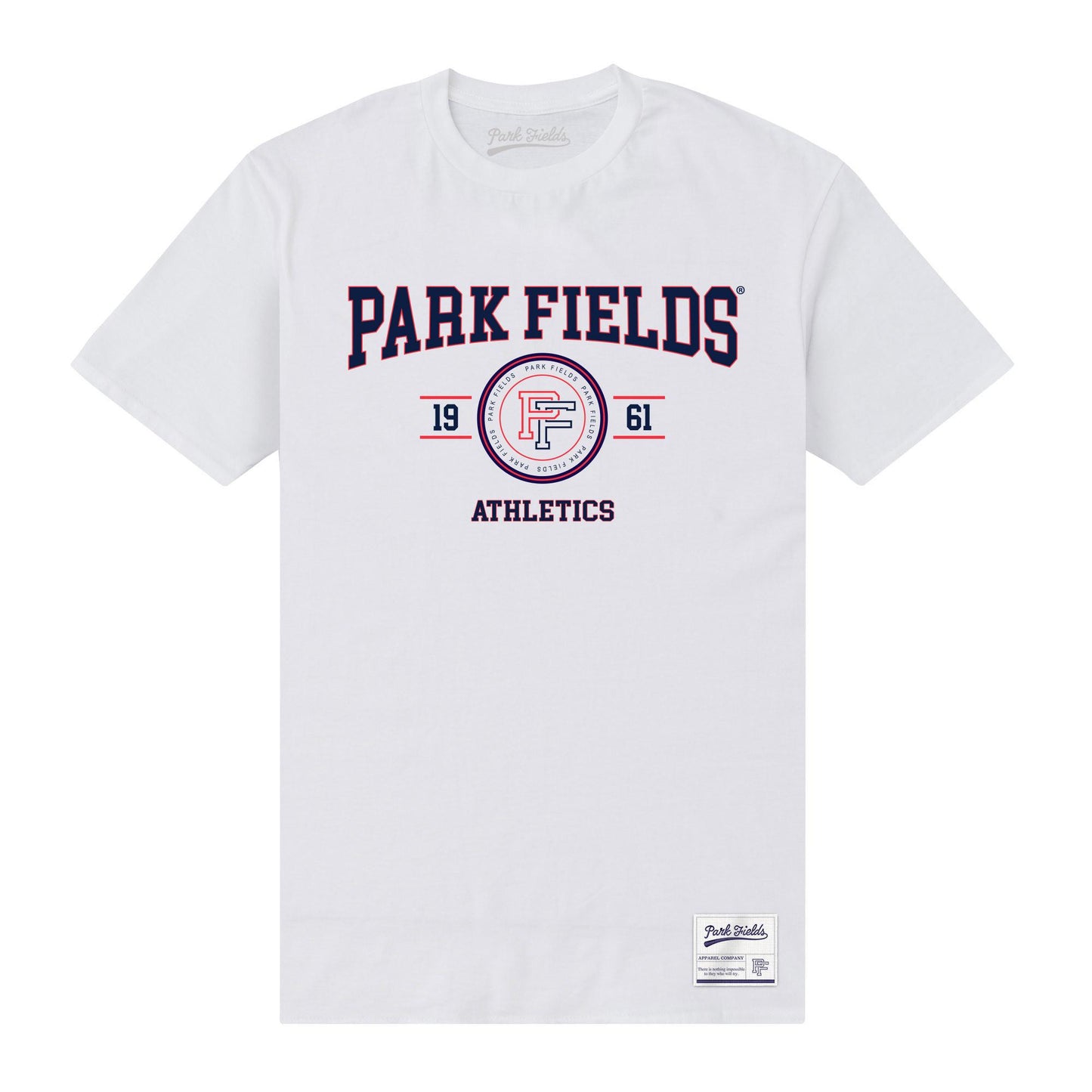 White - Front - Park Fields Unisex Adult Lock Up T-Shirt