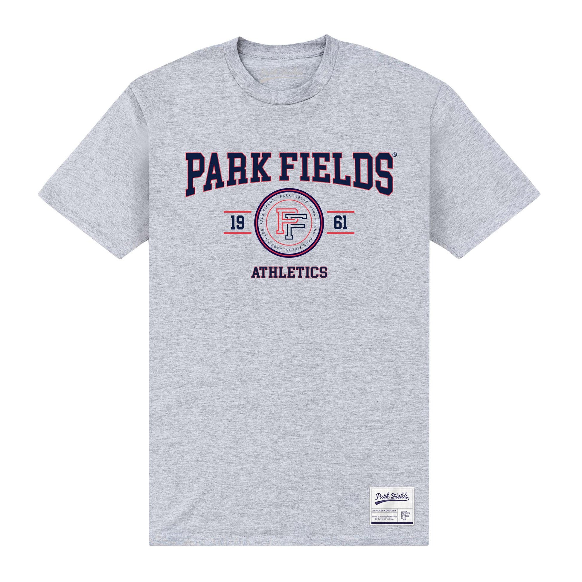 Heather Grey - Front - Park Fields Unisex Adult Lock Up T-Shirt
