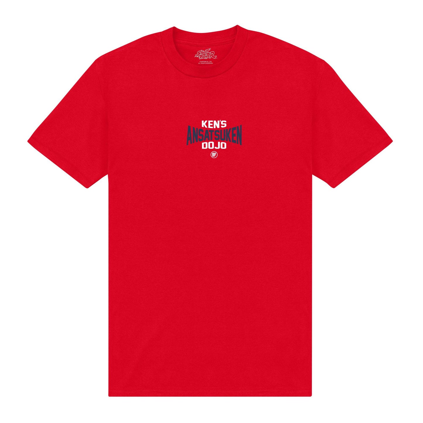 Red - Front - Street Fighter Unisex Adult Ken´s Dojo T-Shirt