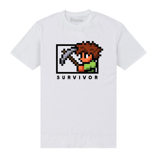 White - Front - Terraria Unisex Adult Survivor T-Shirt