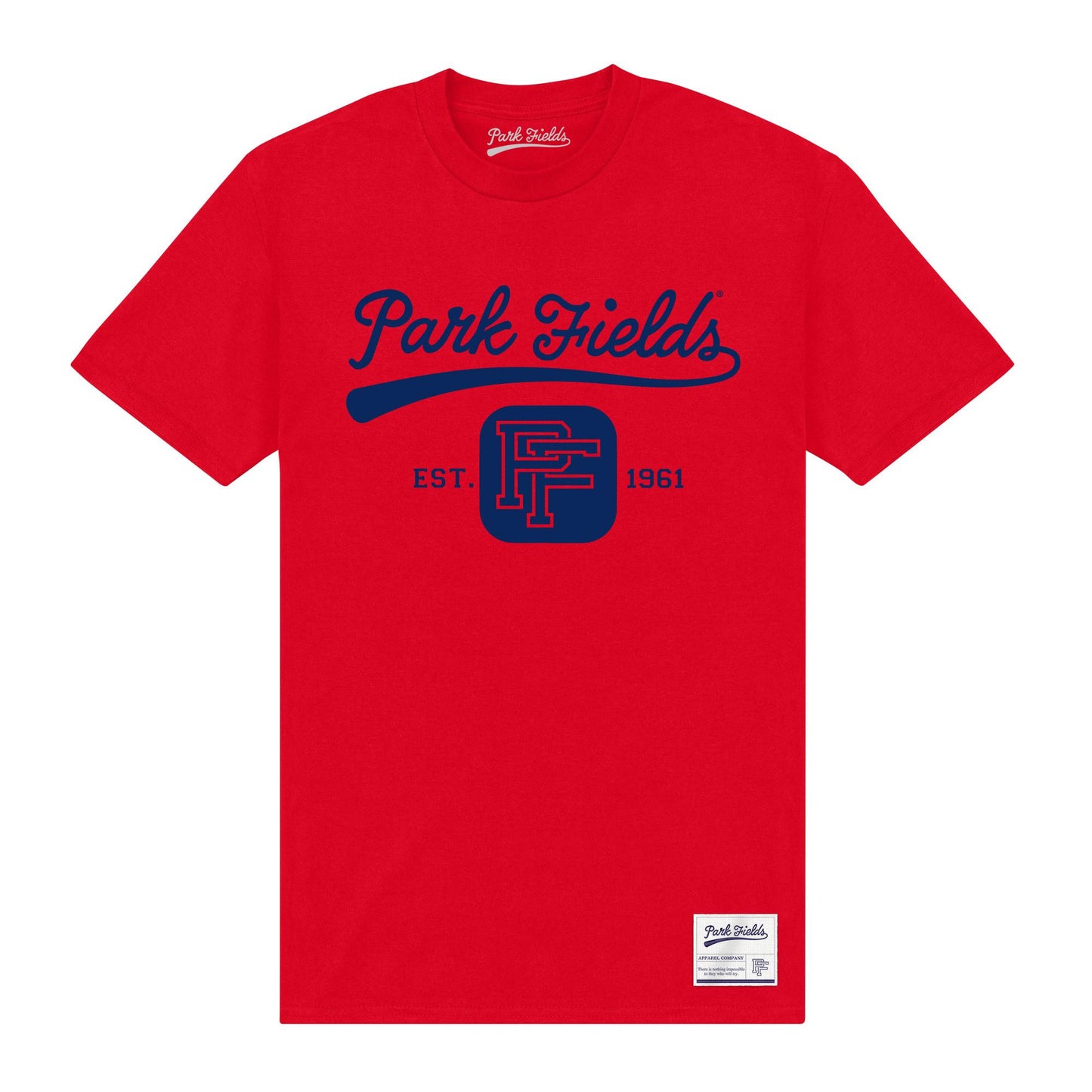 Red - Front - Park Fields Unisex Adult Est 1961 T-Shirt