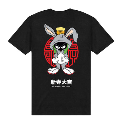 Black - Back - Looney Tunes Unisex Adult Year Of  The Rabbit Marvin The Martian T-Shirt