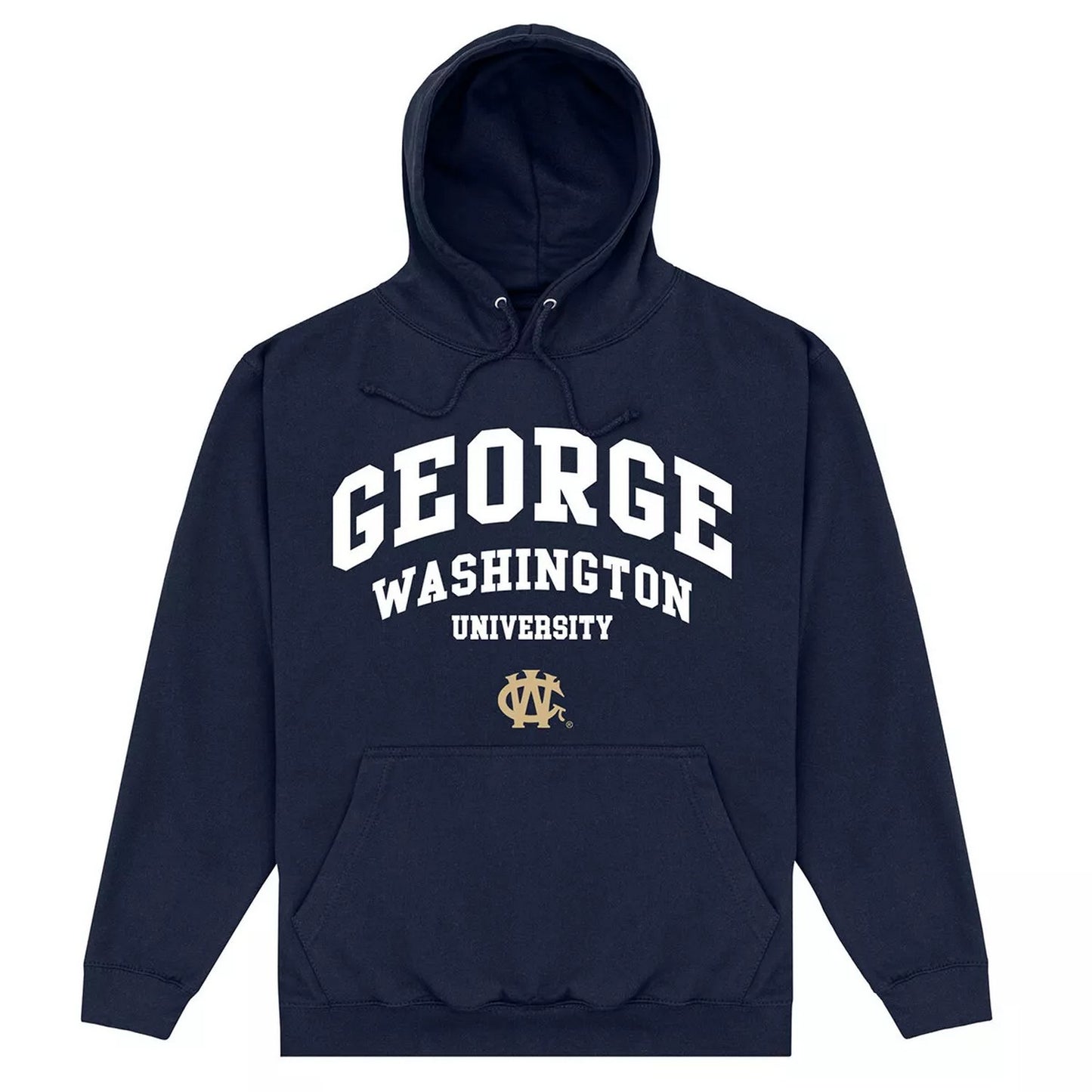 Navy Blue - Front - George Washington University Unisex Adult Script Hoodie