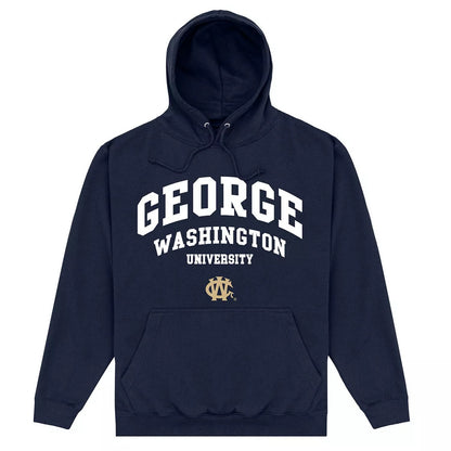 Navy Blue - Front - George Washington University Unisex Adult Script Hoodie