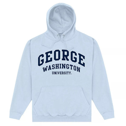 Sky Blue - Front - George Washington University Unisex Adult Script Hoodie