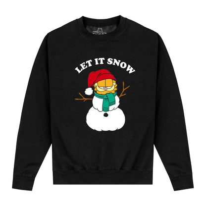 Black - Front - Garfield Unisex Adult Let It Snow Sweatshirt