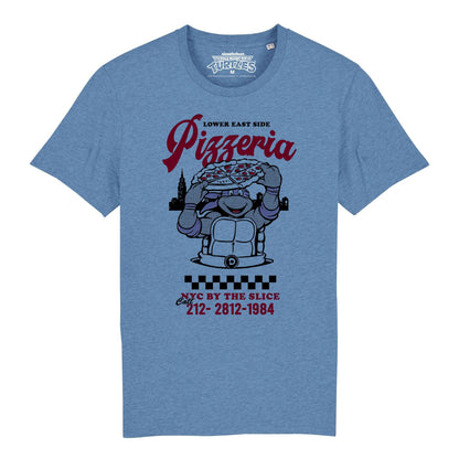 Heather Blue - Front - TMNT Unisex Adult By The Slice Vintage T-Shirt