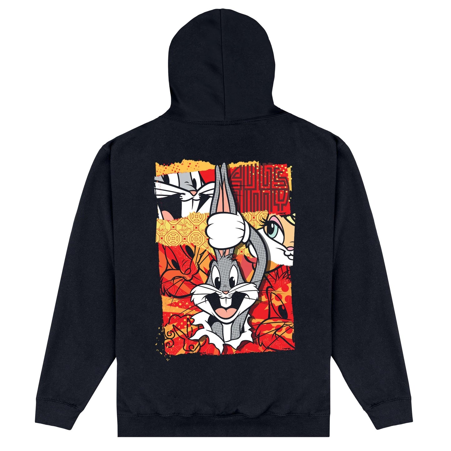 Black - Back - Looney Tunes Unisex Adult Year Of  The Rabbit Hoodie