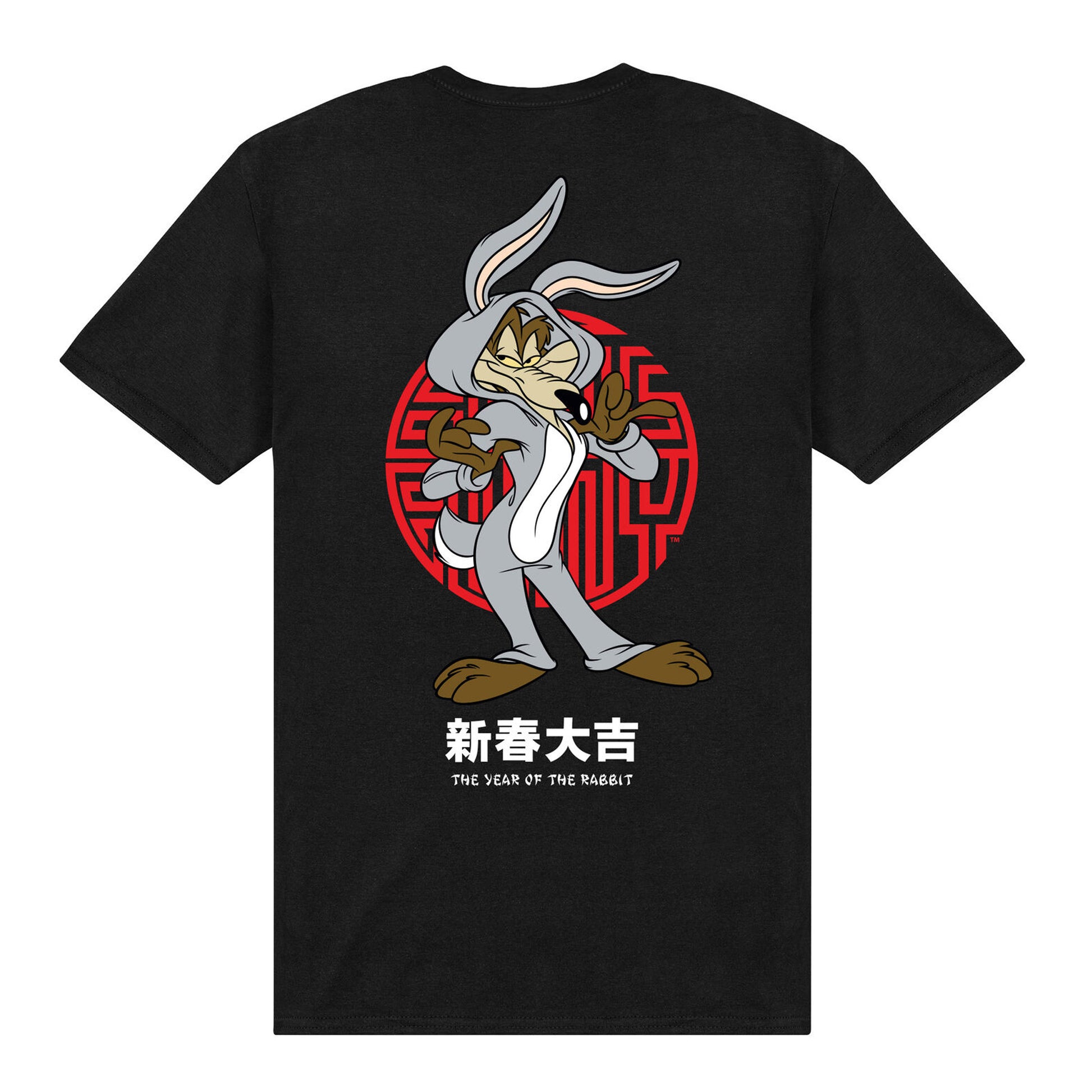 Black - Back - Looney Tunes Unisex Adult YOTR Wile E Coyote T-Shirt