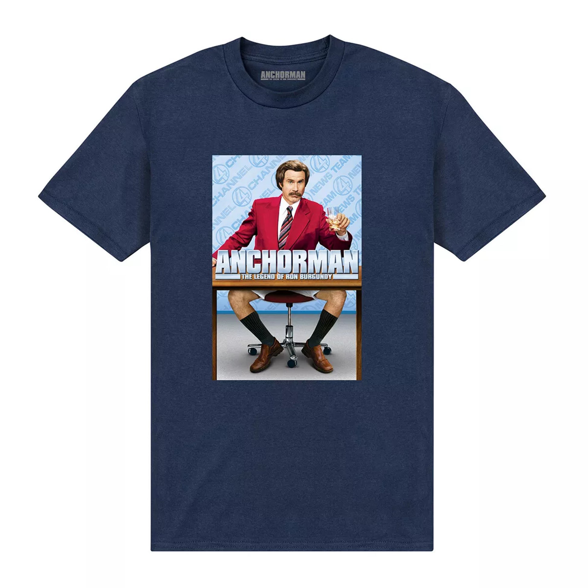 Navy Blue - Front - Anchorman: The Legend of Ron Burgundy Unisex Adult T-Shirt