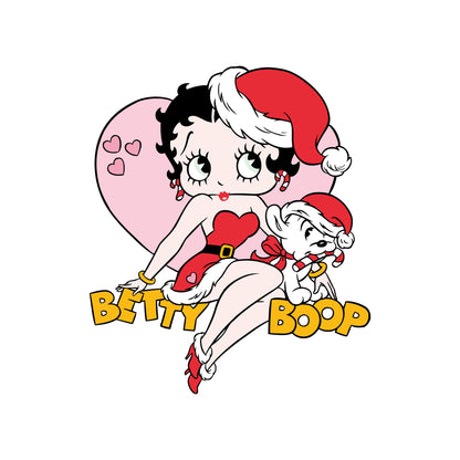 Black - Side - Betty Boop Unisex Adult Heart Sweatshirt