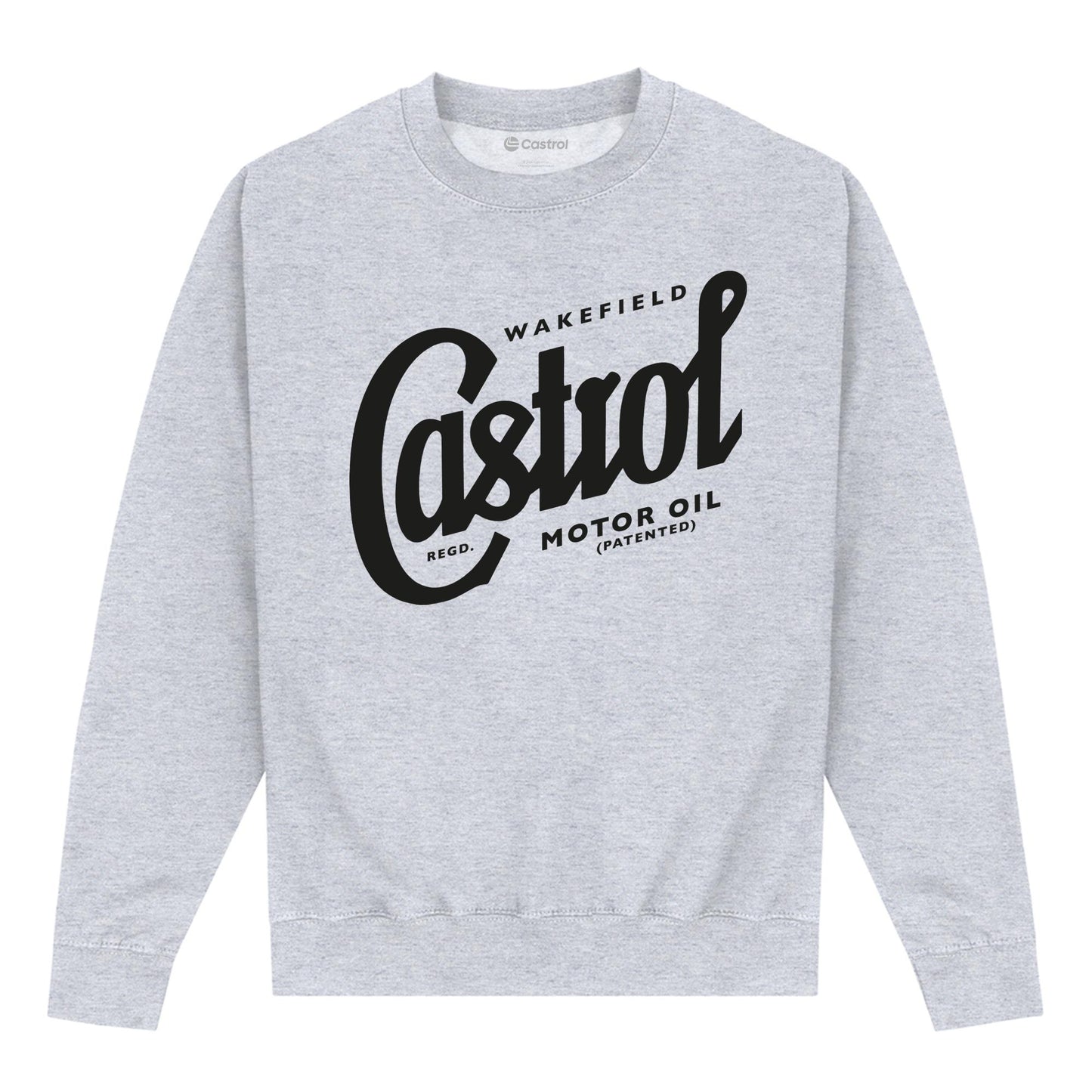 Heather Grey - Front - Castrol Unisex Adult Registered Script Sweatshirt