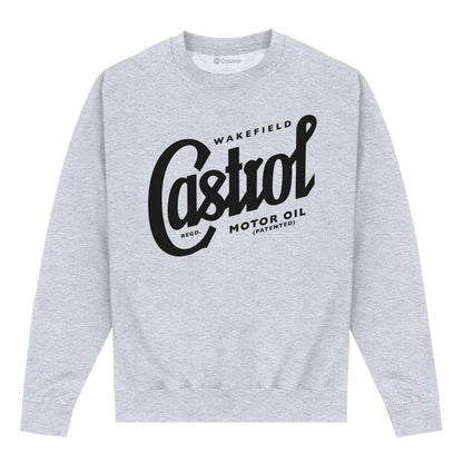 Heather Grey - Front - Castrol Unisex Adult Registered Script Sweatshirt