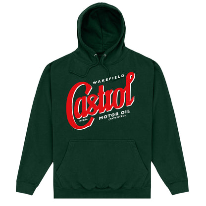Dark Green - Front - Castrol Unisex Adult Registered Logo Hoodie