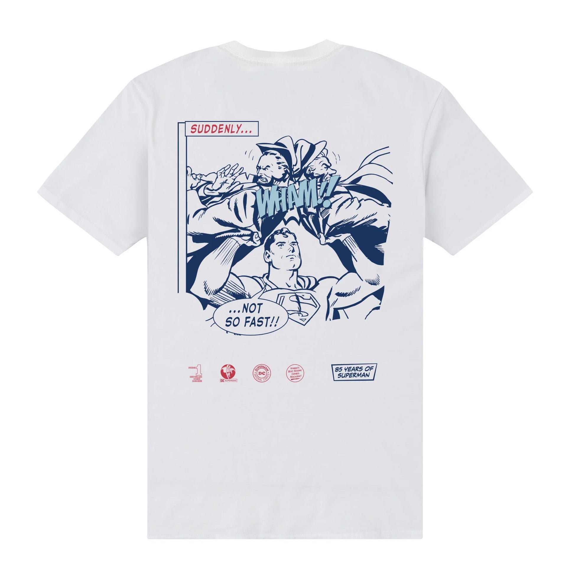 White - Back - Superman Unisex Adult WHAM T-Shirt