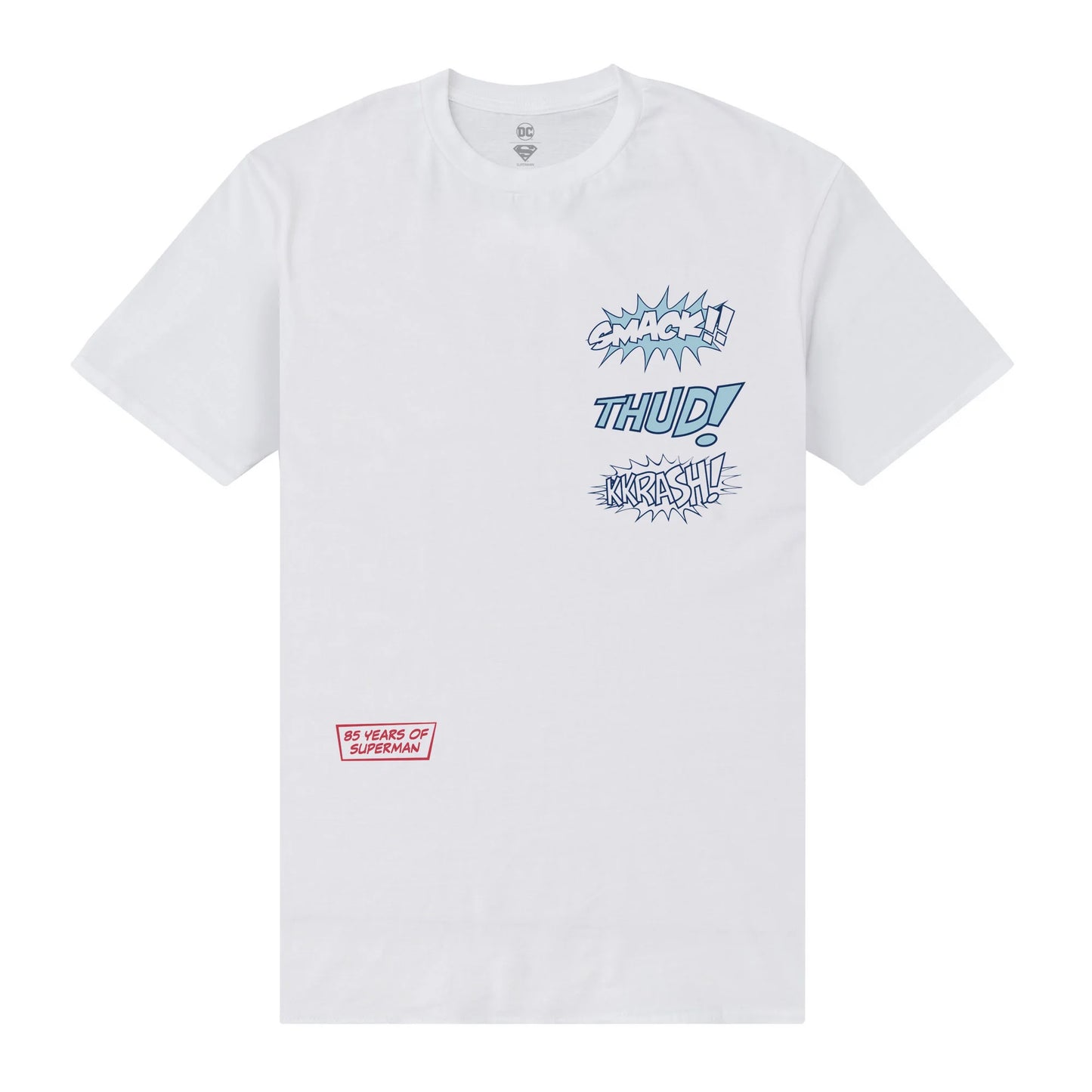 White - Front - Superman Unisex Adult WHAM T-Shirt