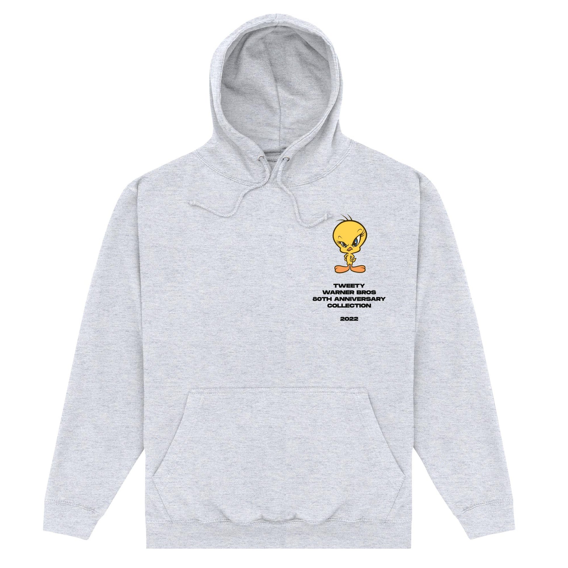 Heather Grey - Front - Tweety Unisex Adult 80th Anniversary Hoodie