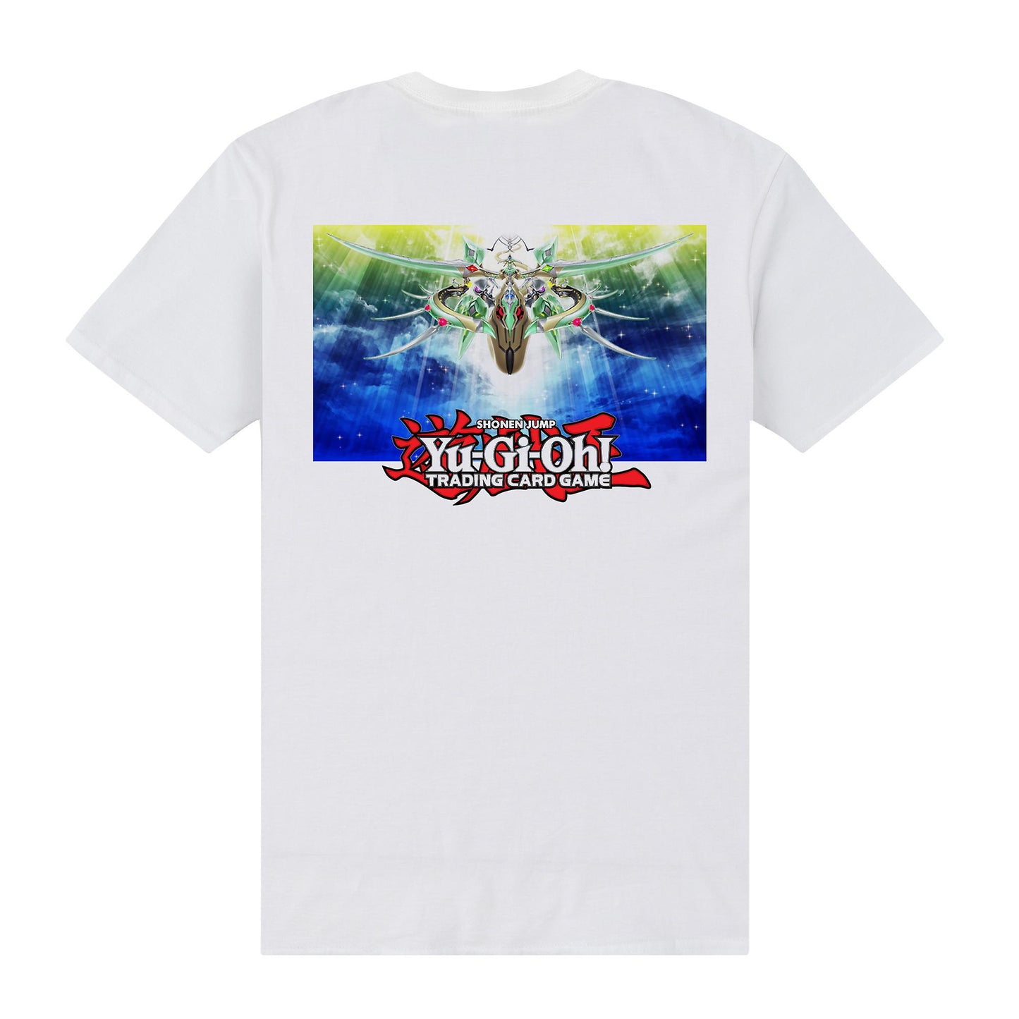 White - Back - Yu-Gi-Oh! Unisex Adult TCG Supreme Celestial King Odd-Eyes Arc Ray Dragon T-Shirt