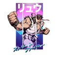 White - Side - Street Fighter Unisex Adult Future 80s Ryu T-Shirt