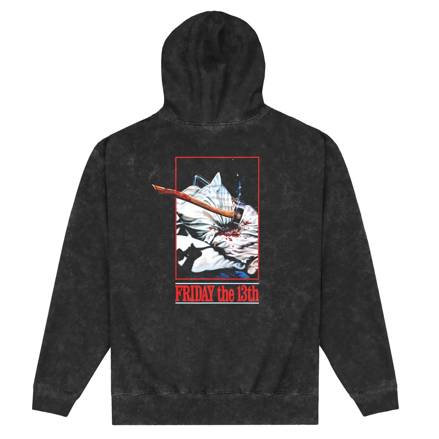 Washed Black - Back - Friday 13th Unisex Adult Acid Wash Hoodie