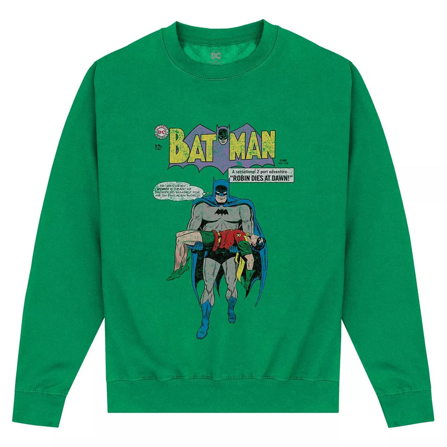 Celtic Green - Front - Batman Unisex Adult Robin Dies At Dawn Sweatshirt