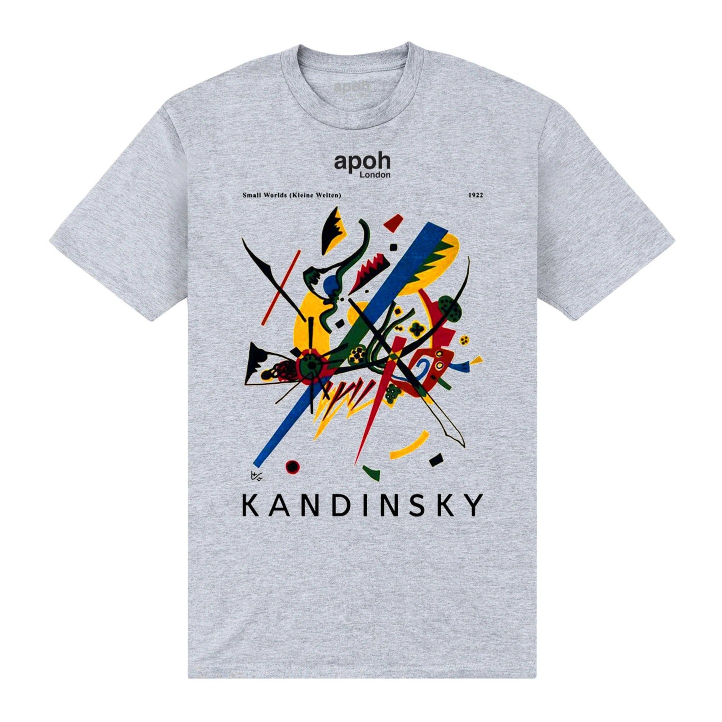 Heather Grey - Front - Apoh Unisex Adult Small Worlds Kandinsky T-Shirt