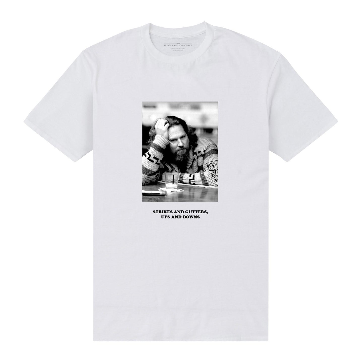 White - Front - The Big Lebowski Unisex Adult Dude T-Shirt