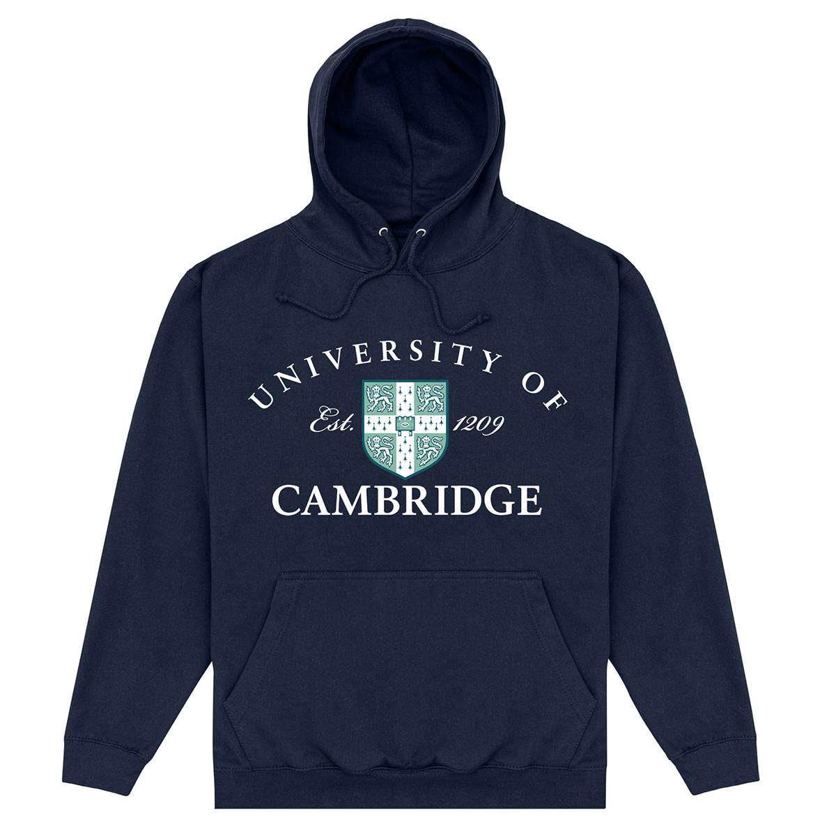 Navy Blue - Front - University Of Cambridge Unisex Adult Est 1209 Hoodie